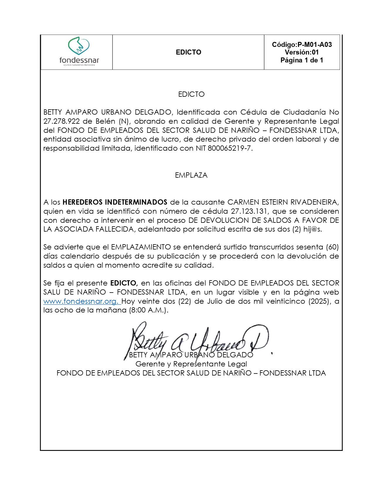 Edicto 2023